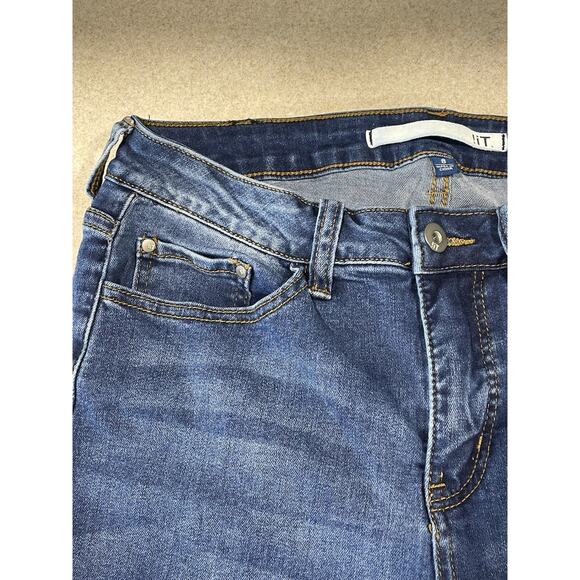 !iT Helena Women's High Rise Skinny Ankle Jeans, Size 8 Blue Wash Distressed - Picture 6 of 14